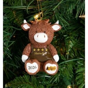 Cracker Barrel Herschel Bull Resin Brown Christmas Ornament NEW 2026 Farmhouse